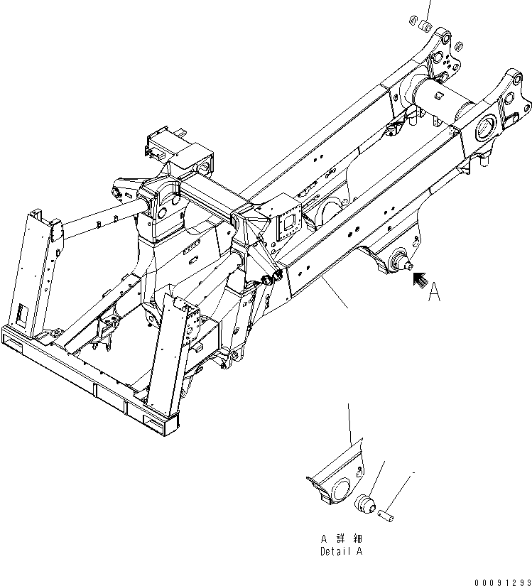 Komatsu parts book diagram for HD785-7 S/N 7001-8172: MAIN FRAME (FRAME) (AUTO SUSPENSION ? TIRE STOPPER ? EXHAUST BRAKE AND ASR)(#7169-)