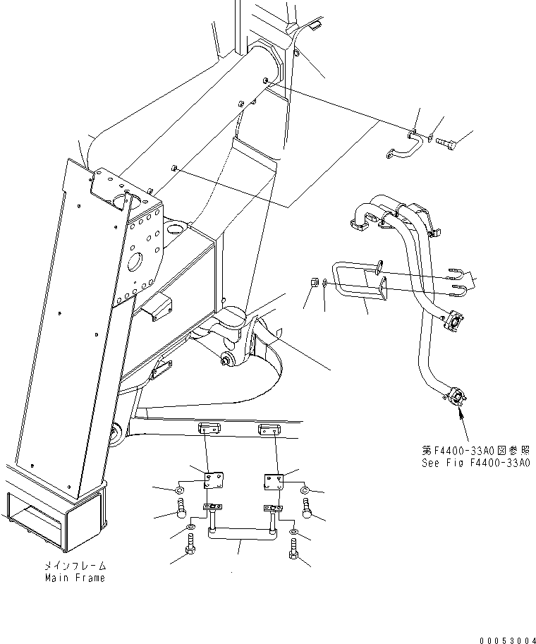 Komatsu parts book diagram for HD785-7 S/N 7001-8172: FRONT SUPPORT (L.H.) (STEP)(#7001-7168)