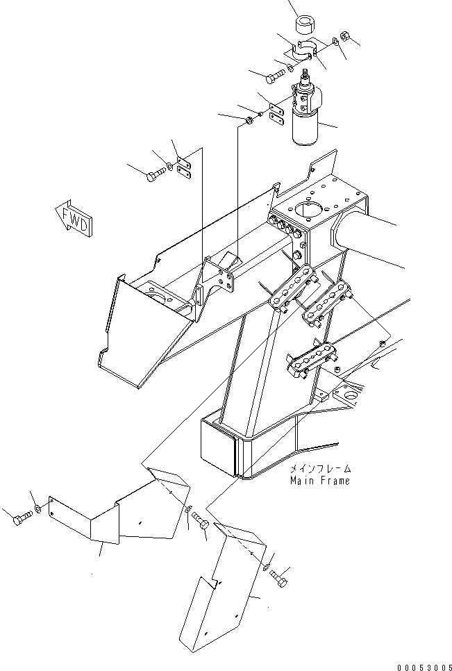 Komatsu parts book diagram for HD785-7 S/N 7001-8172: FRONT SUPPORT (L.H.) (STEERING VALVE)(#7001-7168)