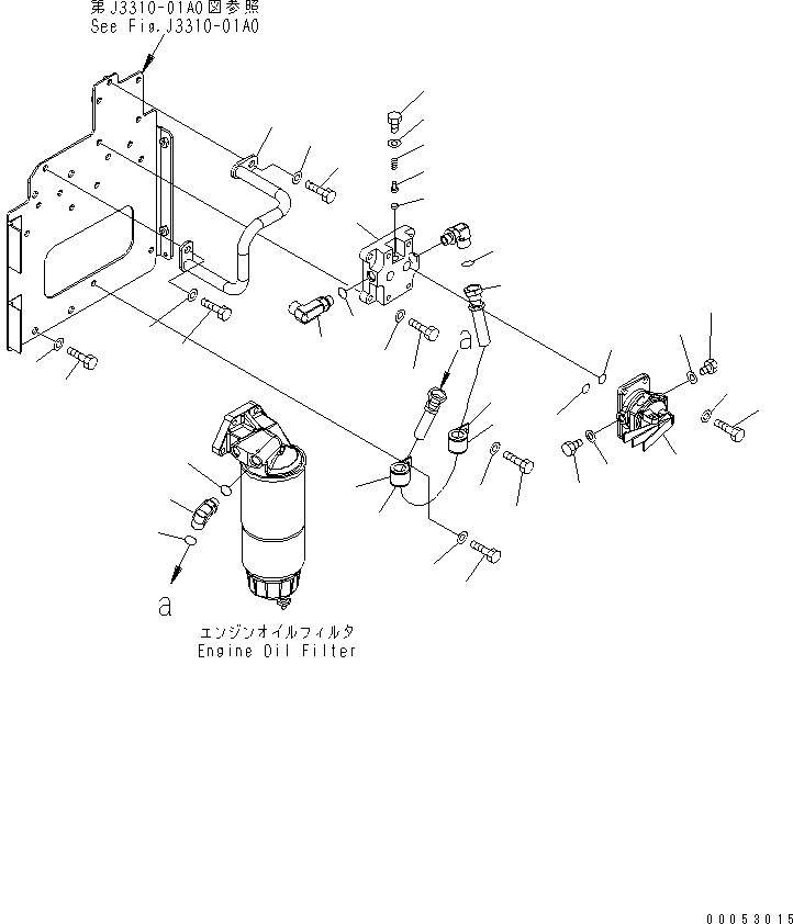 Komatsu parts book diagram for HD785-7 S/N 7001-8172: ENGINE FUEL FILTER AND RELATED PARTS (L.H.) (2/2)(#7001-7168)