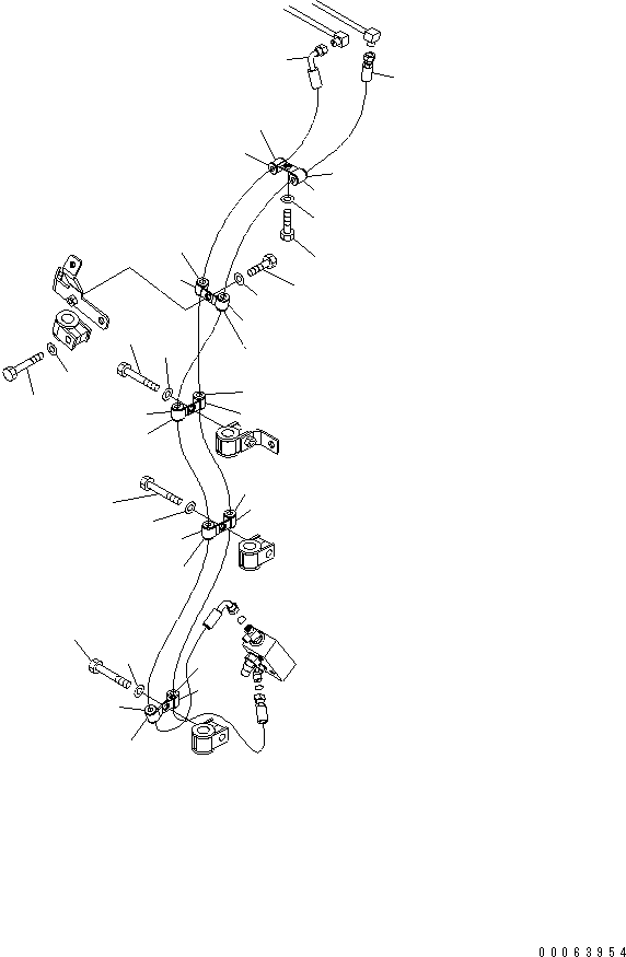Komatsu parts book diagram for HD785-7 S/N 7001-8172: EXHAUST BRAKE (EXHAUST BRAKE HOSE)(#7169-7439)
