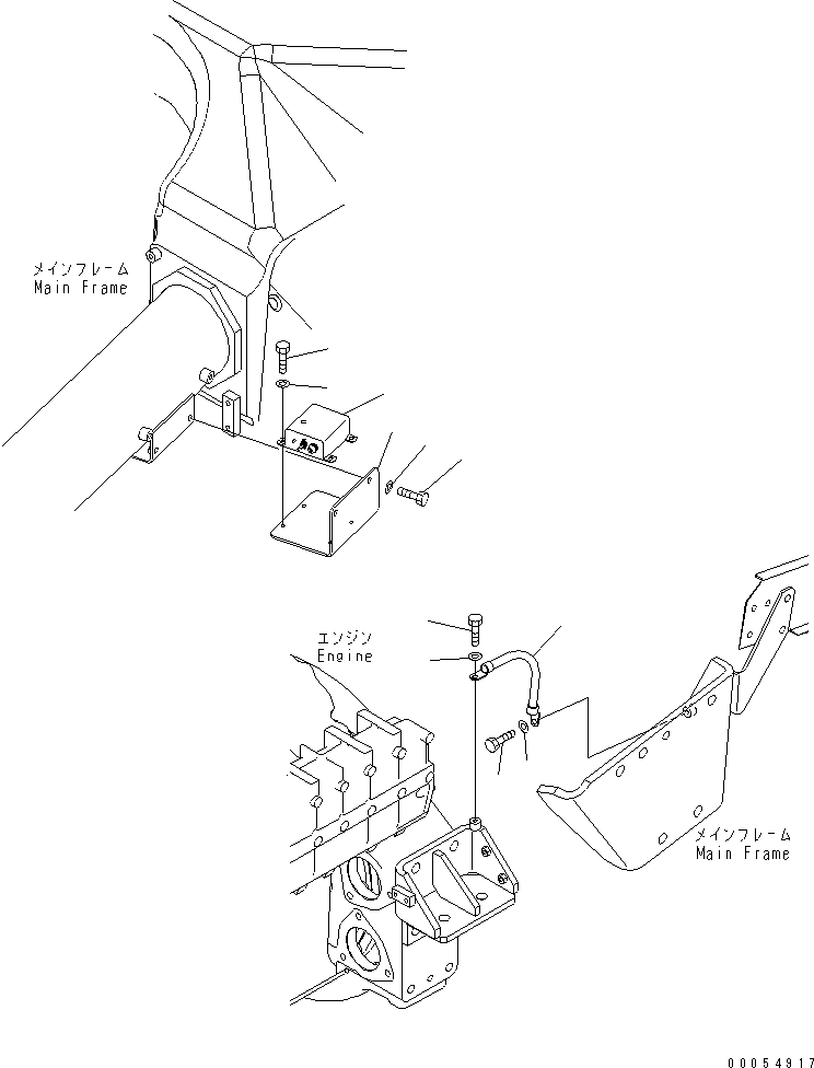 Komatsu parts book diagram for HD785-7 S/N 7001-8172: ENGINE EARTH (ADDITIONAL FILTER)(#7001-7168)