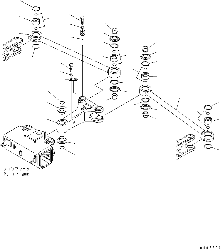 Komatsu parts book diagram for HD785-7 S/N 7001-8172: STEERING LINK (LEVER AND ROD)(#7001-7168)