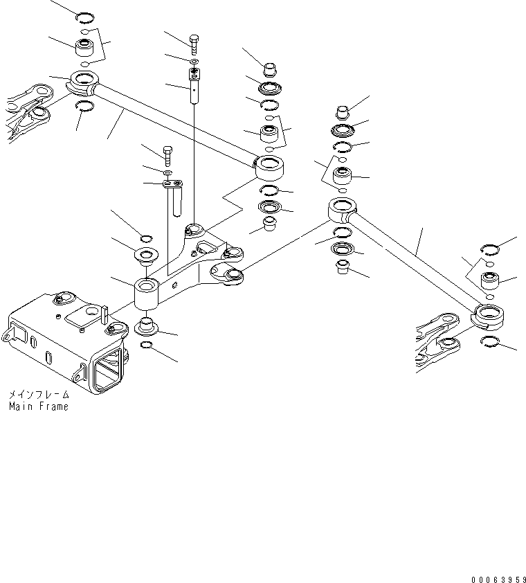 Komatsu parts book diagram for HD785-7 S/N 7001-8172: STEERING LINK (LEVER AND ROD)(#7169-)