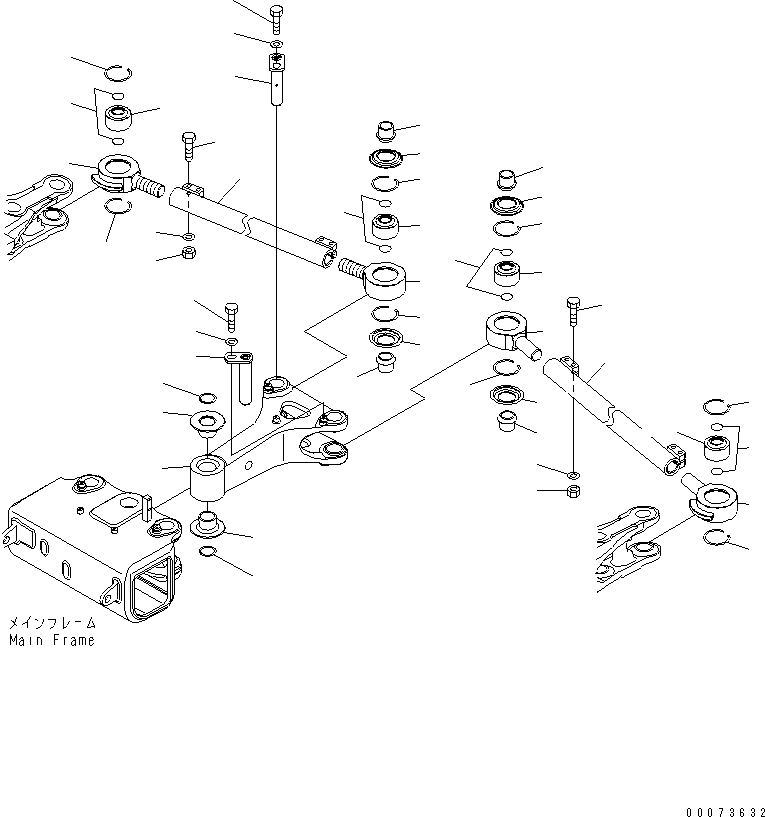 Komatsu parts book diagram for HD785-7 S/N 7001-8172: STEERING LINK (LEVER AND ROD) (ADJUSTABLE TIE ROD)(#7169-)