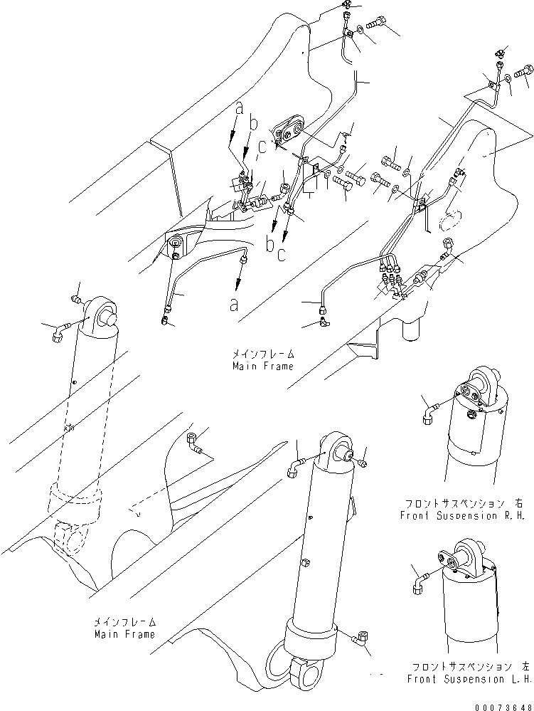 Komatsu parts book diagram for HD785-7 S/N 7001-8172: LUBRICATION PIPING (AUTO GREASE)(#7001-)