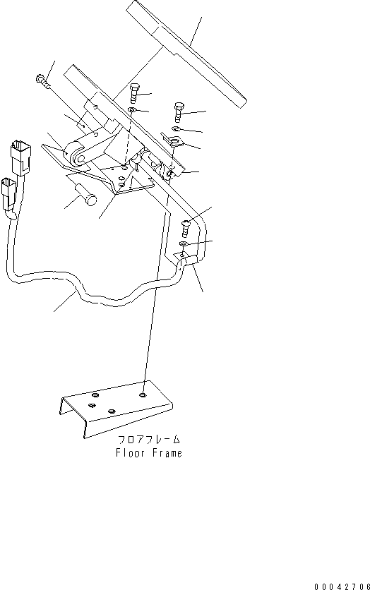 Komatsu parts book diagram for HD785-7 S/N 7001-8172: FLOOR (ACCELERATOR PEDAL)(#7001-7078)