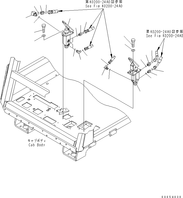 Komatsu parts book diagram for HD785-7 S/N 7001-8172: FLOOR (BRAKE CONTROLE) (1/3)(#7001-)