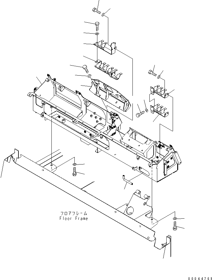 Komatsu parts book diagram for HD785-7 S/N 7001-8172: FLOOR (DASHBOARD 1/2)(#7001-)