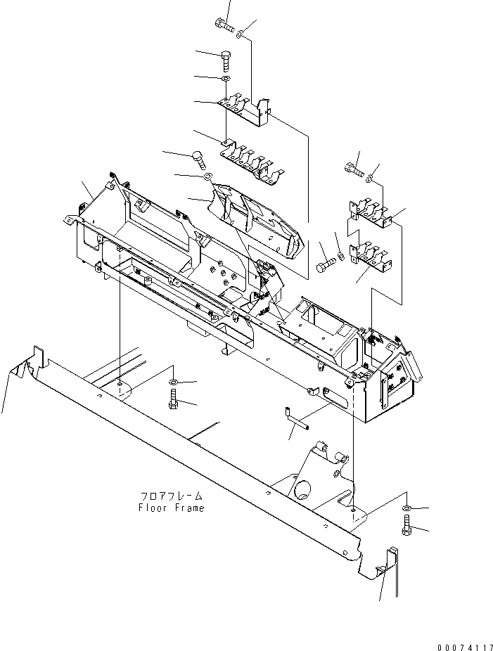 Komatsu parts book diagram for HD785-7 S/N 7001-8172: FLOOR (DASHBOARD 1/2) (ENGINE PRE-LUB SYSTEM)(#7169-)