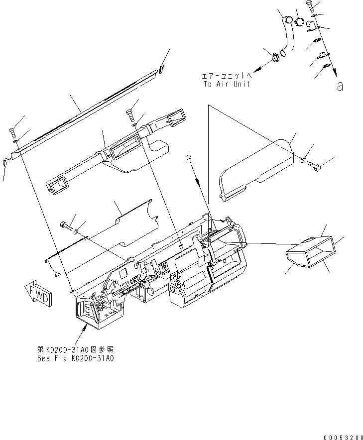 Komatsu parts book diagram for HD785-7 S/N 7001-8172: FLOOR (AIR DUCT)(#7001-)