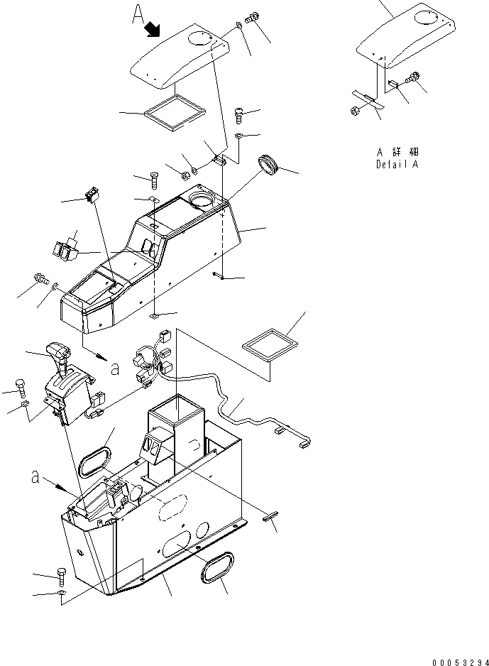 Komatsu parts book diagram for HD785-7 S/N 7001-8172: FLOOR (CONSOLE BOX)(#7001-)