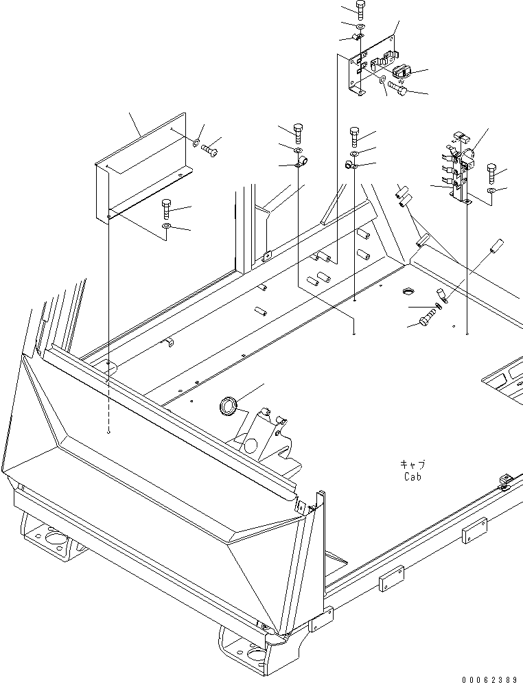 Komatsu parts book diagram for HD785-7 S/N 7001-8172: FLOOR (REAR COVER)(#7001-)