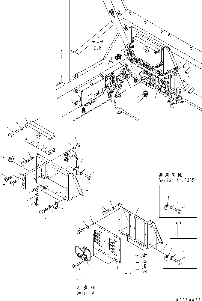 Komatsu parts book diagram for HD785-7 S/N 7001-8172: FLOOR (VHMS)(#7001-)