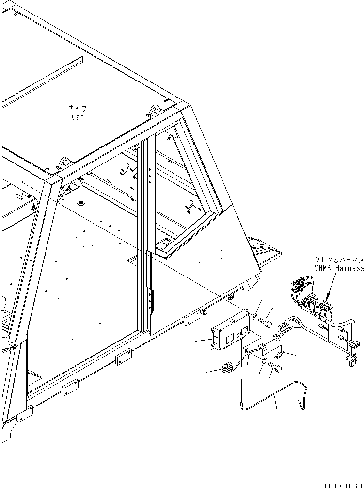 Komatsu parts book diagram for HD785-7 S/N 7001-8172: FLOOR (VHMS) (ORBCOM PART)(#7169-7902)