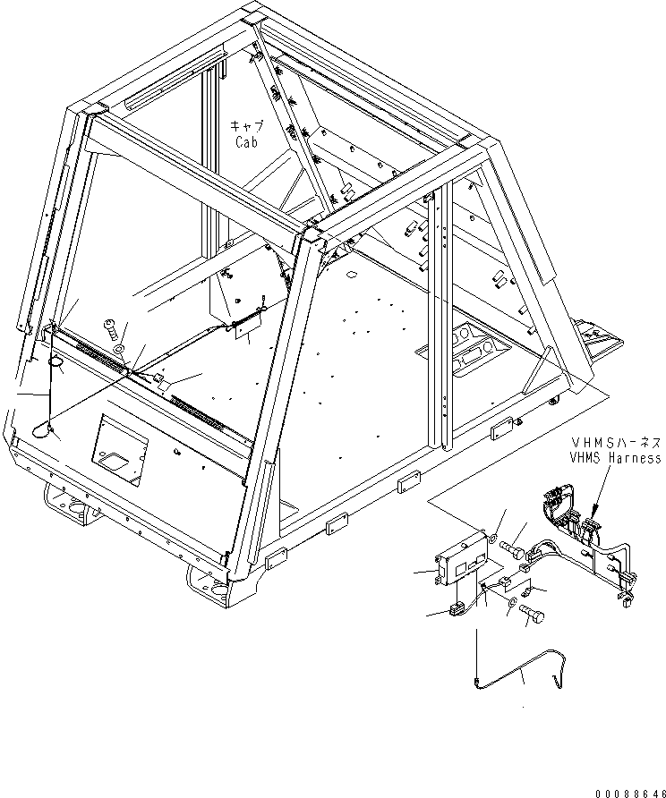 Komatsu parts book diagram for HD785-7 S/N 7001-8172: FLOOR (VHMS) (ORBCOM PART)(#7903-8097)