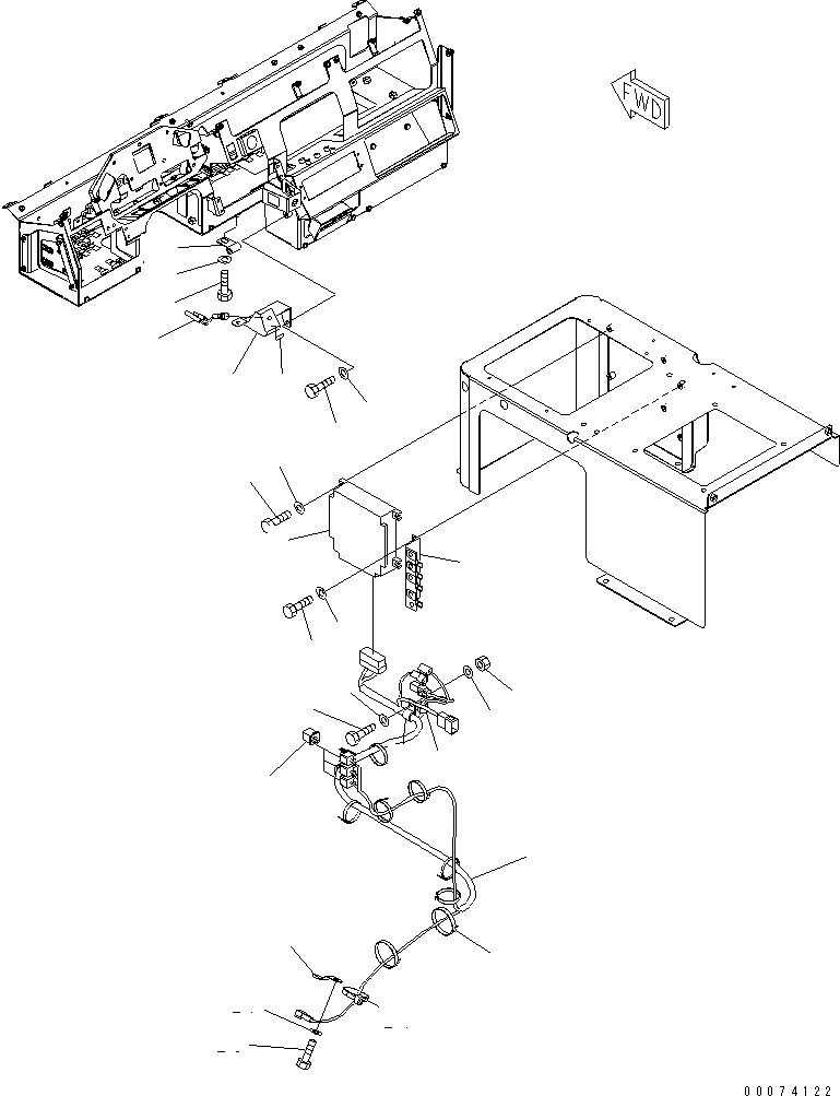 Komatsu parts book diagram for HD785-7 S/N 7001-8172: FLOOR (ENGINE PRE-LUB SYSTEM)(#7169-)