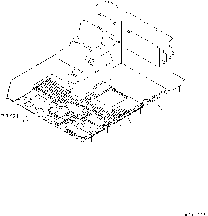 Komatsu parts book diagram for HD785-7 S/N 7001-8172: FLOOR MAT(#7001-)
