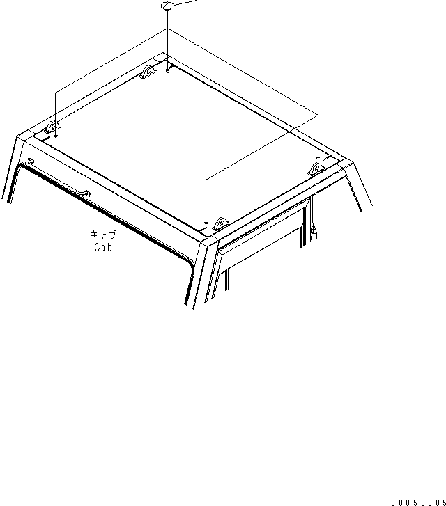 Komatsu parts book diagram for HD785-7 S/N 7001-8172: CAB GUARD (CAP)(#7001-)
