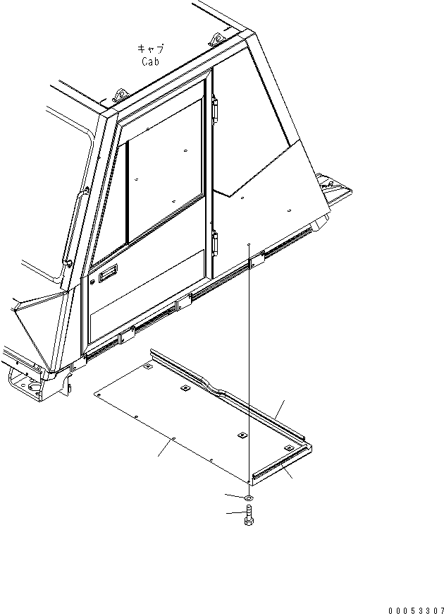Komatsu parts book diagram for HD785-7 S/N 7001-8172: CAB GUARD (CAB UNDER COVER)(#7001-)