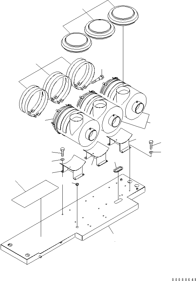 Komatsu parts book diagram for HD785-7 S/N 7001-8172: PLATFORM SUB ASS'Y (L.H.) (AUTO GREASE) (ORBCOM LESS)(#7855-)