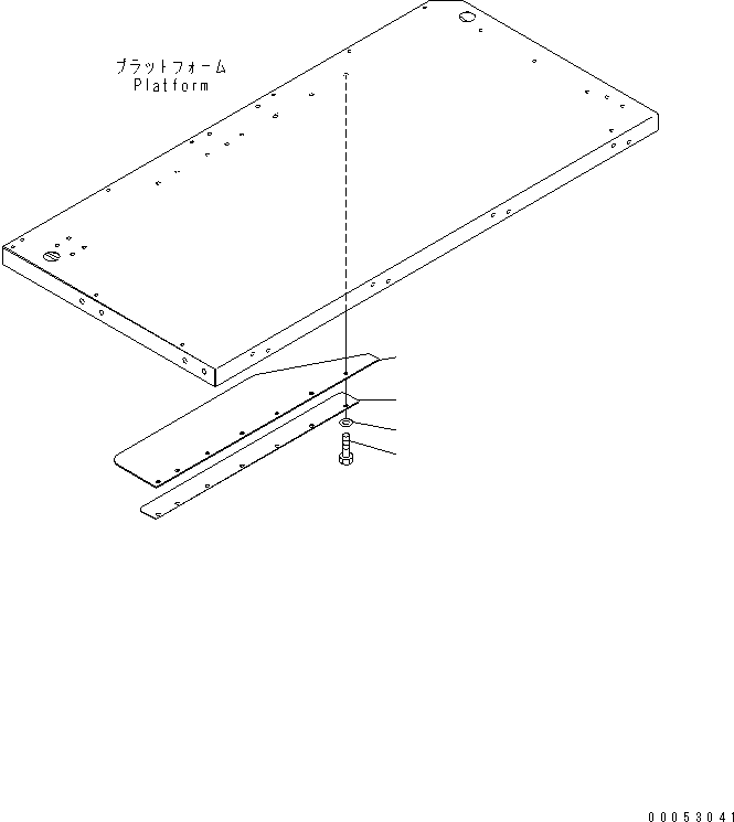 Komatsu parts book diagram for HD785-7 S/N 7001-8172: PLATFORM SUB ASS'Y (R.H.) (MUD GUARD)(#7001-7168)