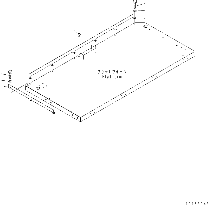 Komatsu parts book diagram for HD785-7 S/N 7001-8172: PLATFORM SUB ASS'Y (R.H.) (TOE GUARD)(#7001-7168)