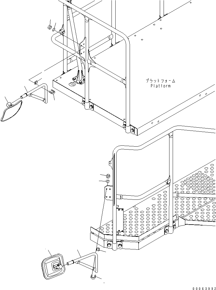 Komatsu parts book diagram for HD785-7 S/N 7001-8172: UNDER MIRROR(#7001-)