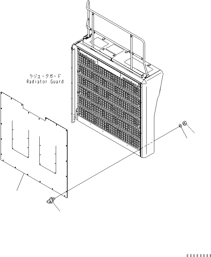 Komatsu parts book diagram for HD785-7 S/N 7001-8172: RADIATOR  CURTAIN(#7169-)