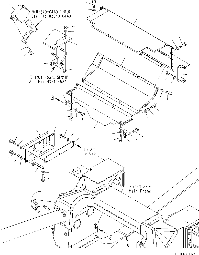 Komatsu parts book diagram for HD785-7 S/N 7001-8172: FIRE PROTECTION (ENGINE REAR COVER)(#7001-7168)