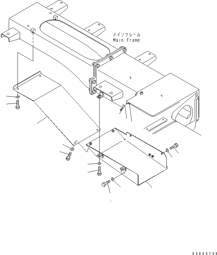 Komatsu parts book diagram for HD785-7 S/N 7001-8172: FIRE PROTECTION (EXHAUST COVER)(#7169-)