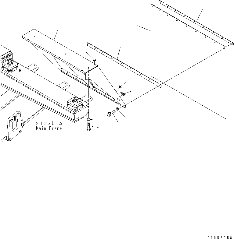 Komatsu parts book diagram for HD785-7 S/N 7001-8172: FENDER (L.H.)(#7001-7168)