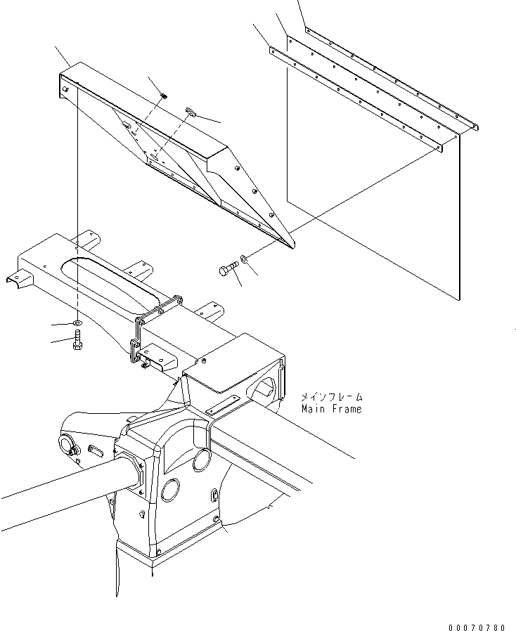 Komatsu parts book diagram for HD785-7 S/N 7001-8172: FENDER (R.H.)(#7169-)