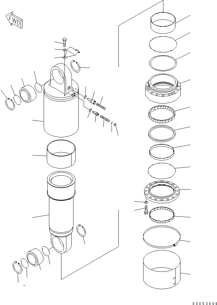 Komatsu parts book diagram for HD785-7 S/N 7001-8172: REAR SUSPENSION(#7001-)