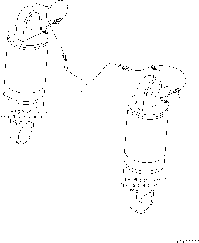 Komatsu parts book diagram for HD785-7 S/N 7001-8172: REAR SUSPENSION PRESSURE SENSOR(#7001-)