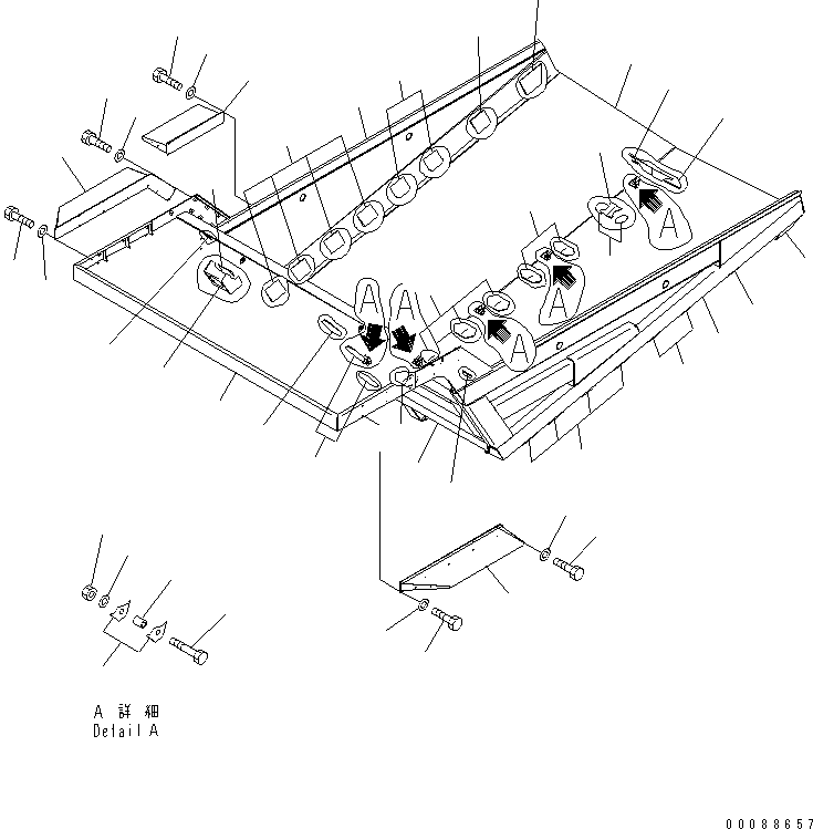 Komatsu parts book diagram for HD785-7 S/N 7001-8172: BODY (5500MM DIVISION BODY AND MUFFLER)(#7829-)