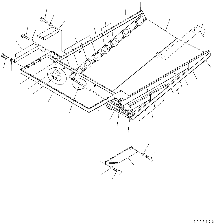 Komatsu parts book diagram for HD785-7 S/N 7001-8172: BODY (WITH MUFFLER) (WIDTH 5500MM BODY)(#7566-)