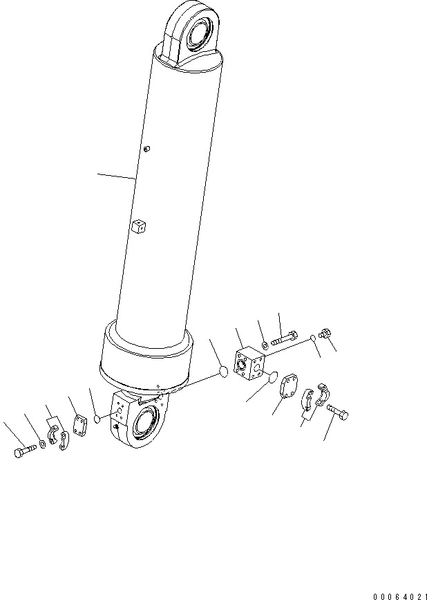 Komatsu parts book diagram for HD785-7 S/N 7001-8172: HOIST CYLINDER (L.H.)(#7169-)