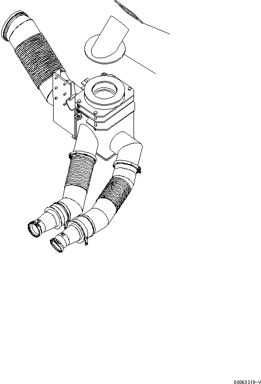 Komatsu parts book diagram for HD785-7 S/N 7001-8172: EXHAUST BOX (WITH EXHAUST BOX)(#7001-)