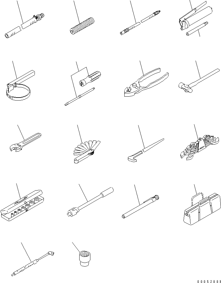Komatsu parts book diagram for HD785-7 S/N 7001-8172: GENERAL TOOL UNIT(#7001-)