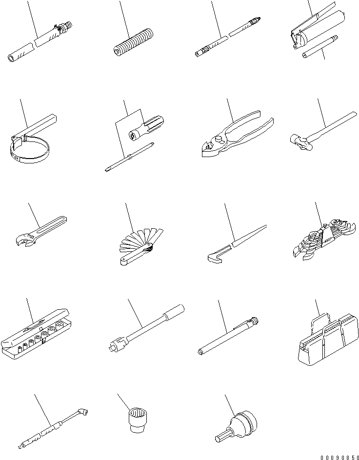 Komatsu parts book diagram for HD785-7 S/N 7001-8172: GENERAL TOOL UNIT (EU SAFETY REGULATION)(#8159-)