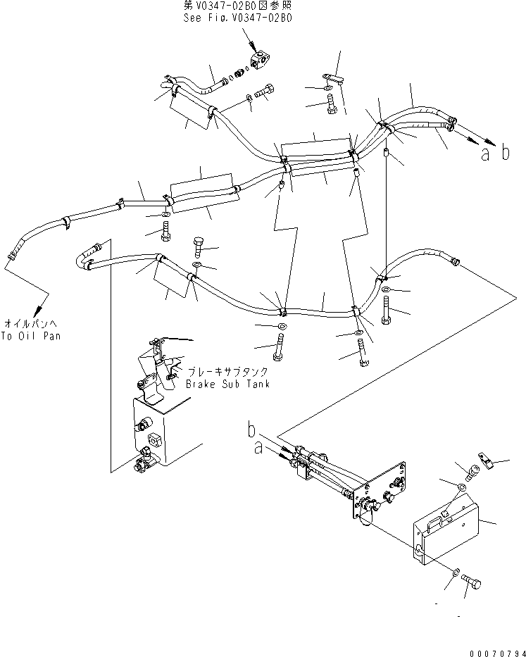 Komatsu parts book diagram for HD785-7 S/N 7001-8172: OIL QUICK CHARGE UNIT (1/2)(#7169-)