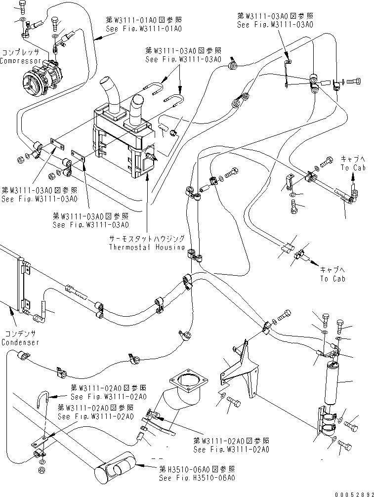 Komatsu parts book diagram for HD785-7 S/N 7001-8172: AIR CONDITIONER RELATED PARTS (2/3)(#7001-7168)