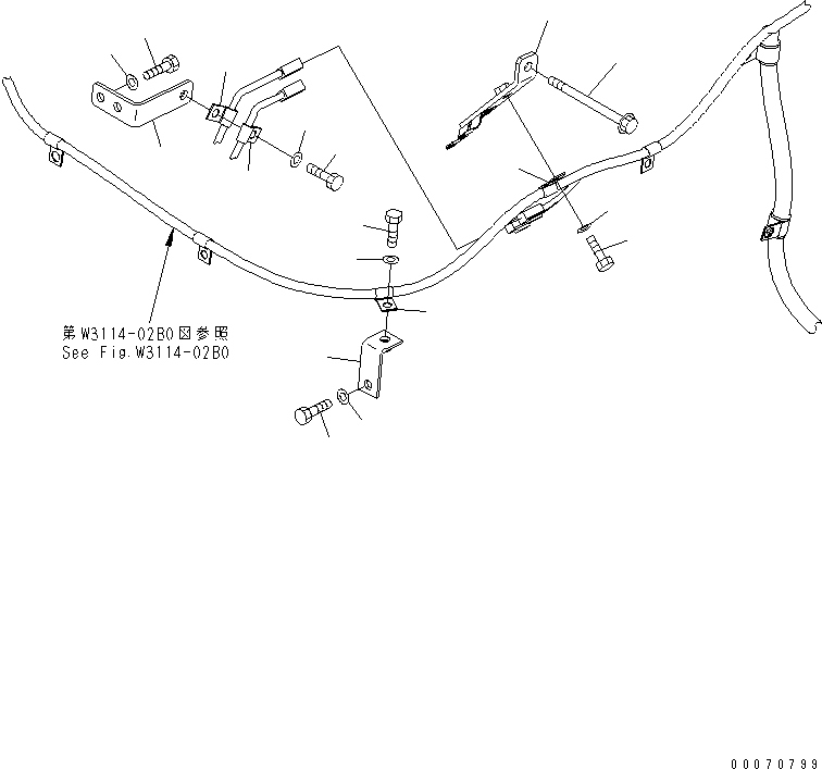 Komatsu parts book diagram for HD785-7 S/N 7001-8172: OIL PAN HEATER (3/7)(#7169-)