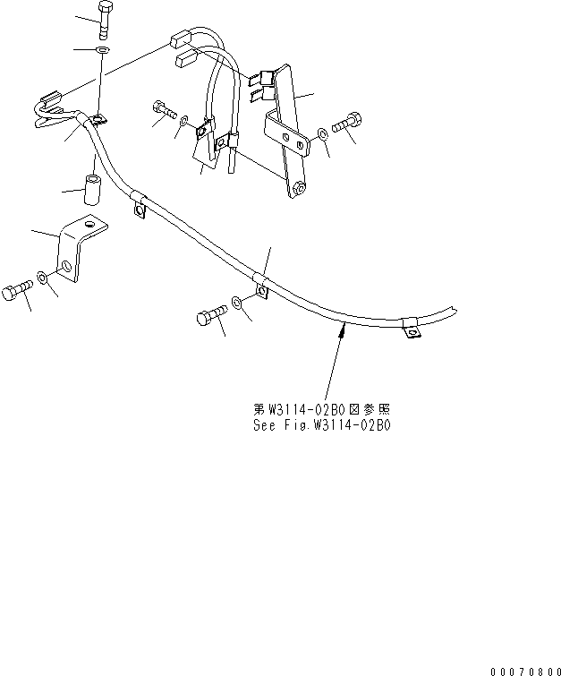 Komatsu parts book diagram for HD785-7 S/N 7001-8172: OIL PAN HEATER (4/7)(#7169-)