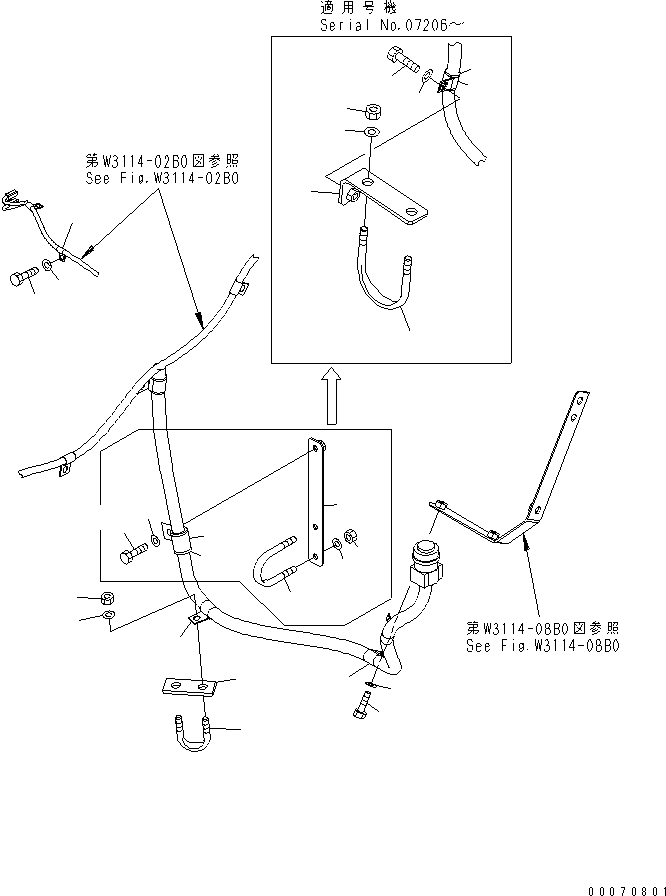 Komatsu parts book diagram for HD785-7 S/N 7001-8172: OIL PAN HEATER (5/7)(#7169-)
