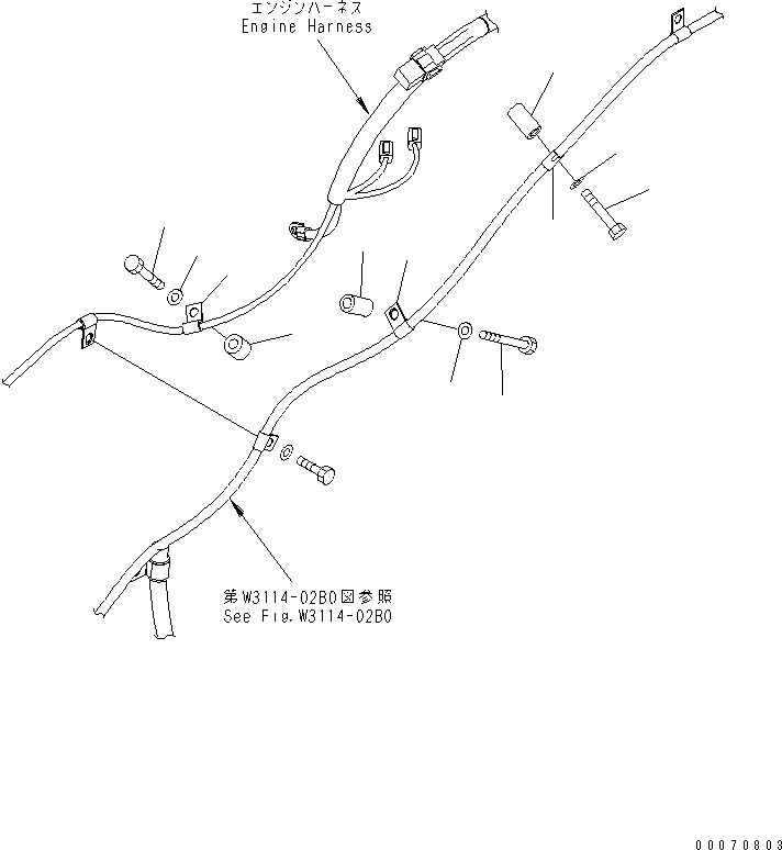 Komatsu parts book diagram for HD785-7 S/N 7001-8172: OIL PAN HEATER (7/7)(#7169-)