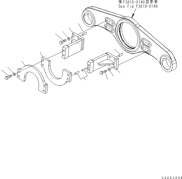 Komatsu parts book diagram for HD785-7 S/N 7001-8172: FRONT PROPELLER SHAFT GUARD(#7001-)