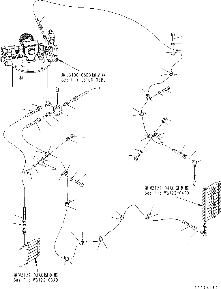 Komatsu parts book diagram for HD785-7 S/N 7001-8172: AUTO GREASE LINE (1/2)(#7169-)