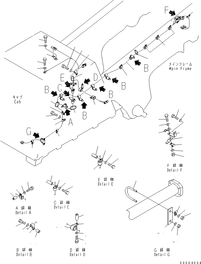 Komatsu parts book diagram for HD785-7 S/N 7001-8172: ABS/ASR CHASSIS (COMMON WIRING HARNESS)(#7169-)